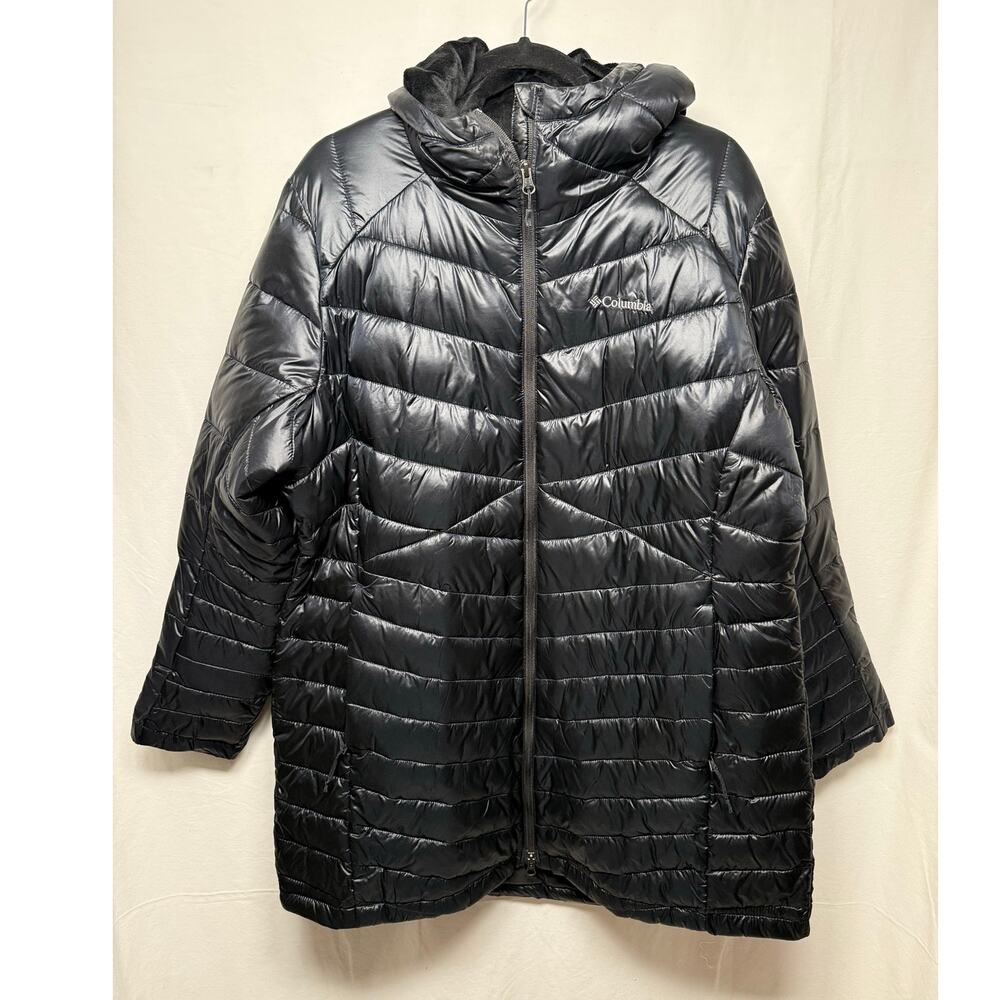 Columbia Omni-Heat Infinity Joy Peak Hooded Mid Jacket, Black, Size 1X
